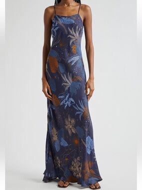 farm rio grey blue cut out midi dress Farm Rio Light Blue Embroidery Short Sleeve Midi Dress Light Blue / M main image 0
